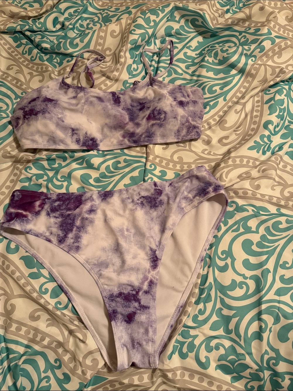 Purple Tie-Dye Bikini Set